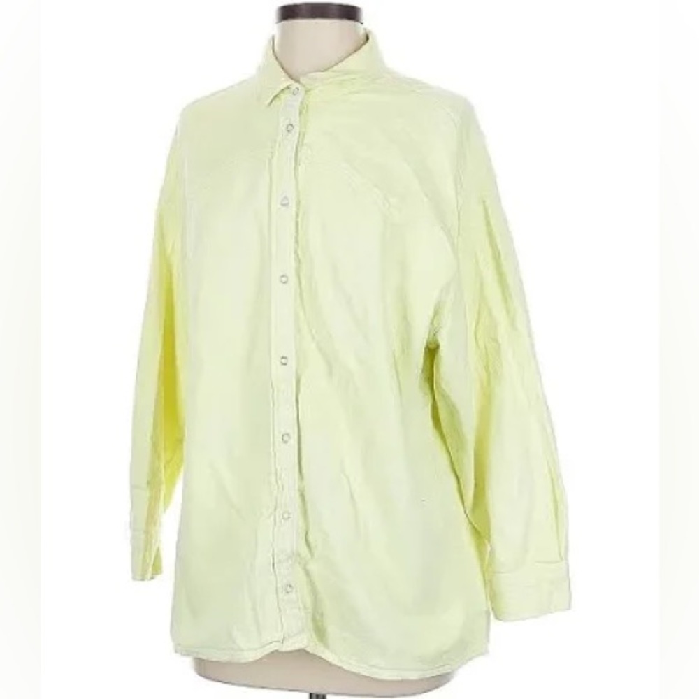 Lime Green Oversized Button Down Top - image 1